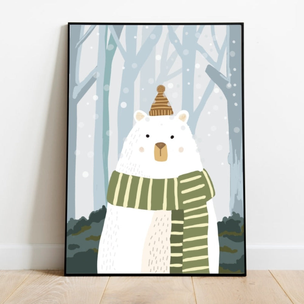 Bear in the woods - Poster Baby room