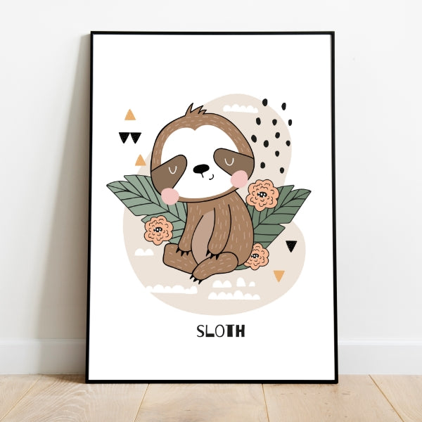 Jungle Sloth - Animal poster Baby room