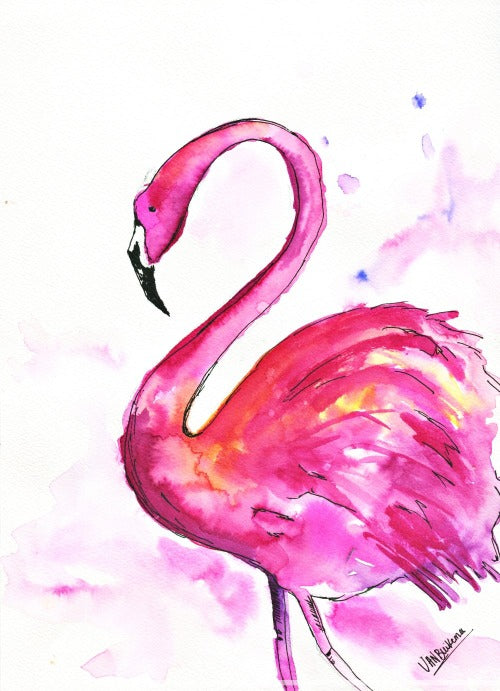 Flamingoposter voor de kinderkamer