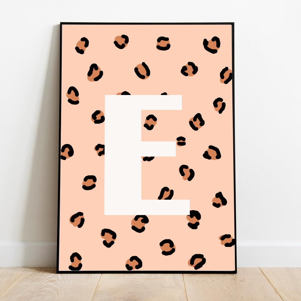 Affiche alphabet chambre bébé léopard
