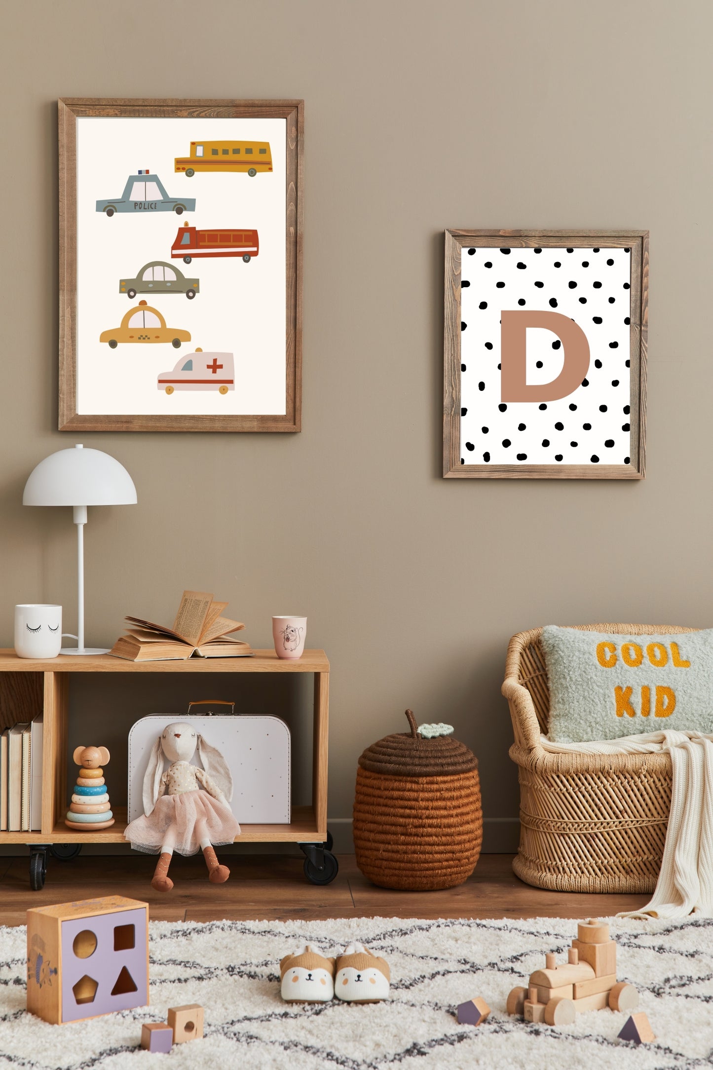 Retro cars - nursery poster