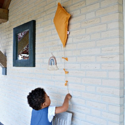 Grapefruit - Fabric kite - Wall decoration - Ocher yellow