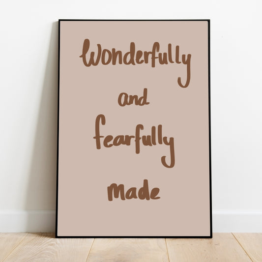 Wonderfully and fearfully made - kinderkamer poster