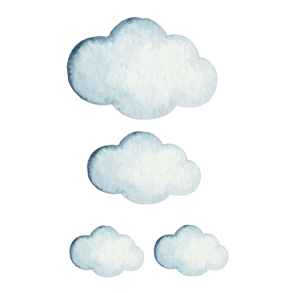 Aquarelle - Stickers Muraux Nuages