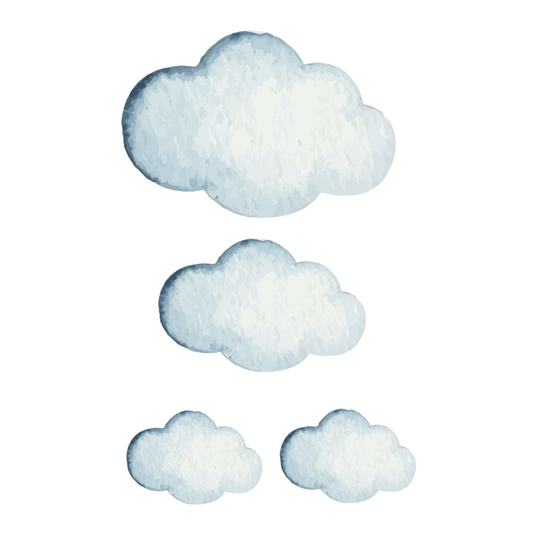 Waterverf - Wolken Muurstickers