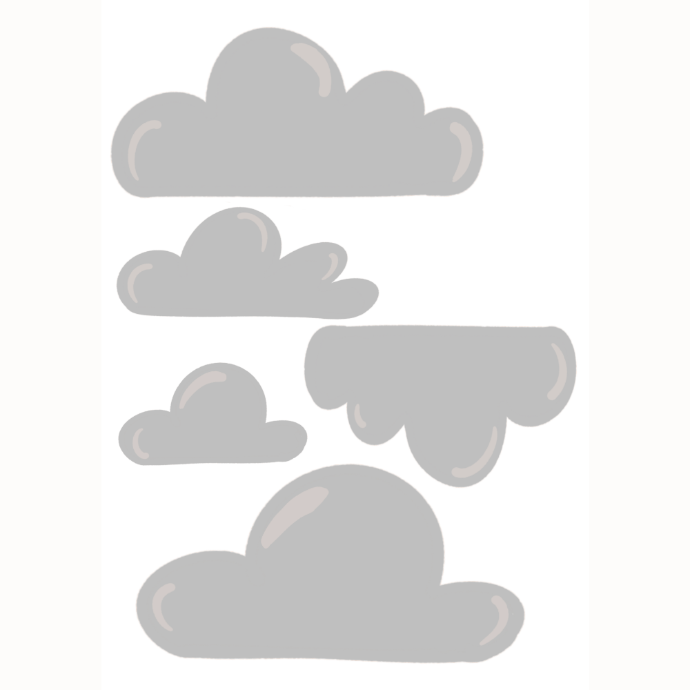 Clouds - Wall Stickers - Grey