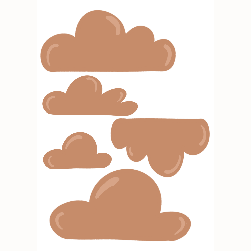 Nuages ​​- Sticker mural - Rouille